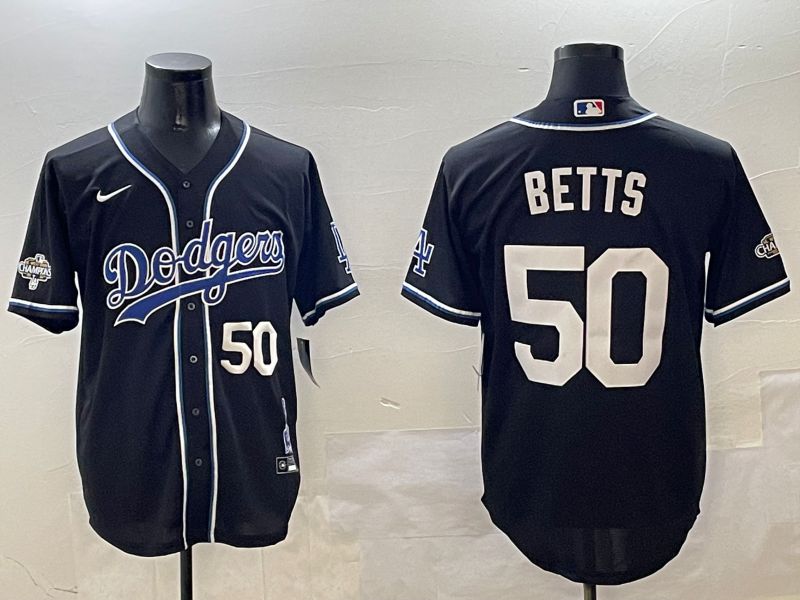 Men Los Angeles Dodgers #50 Betts Black Fashion Game 2025 Nike MLB Jersey style 3066->los angeles dodgers->MLB Jersey